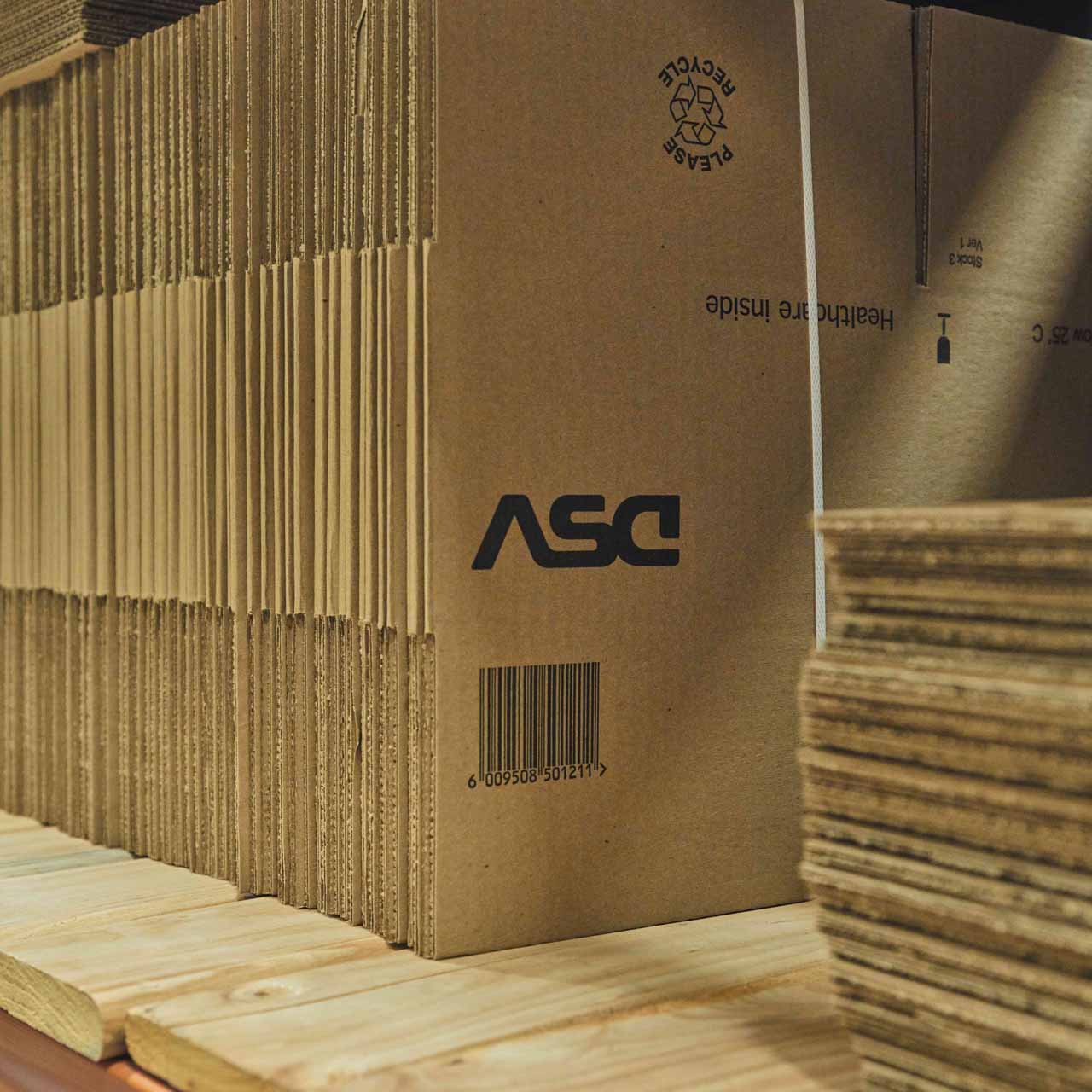 Parcel wrappings with DSV logo